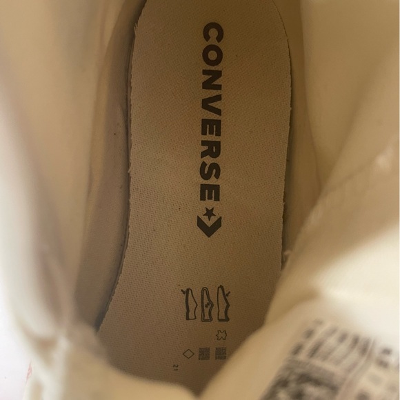 Converse All Star Sasha Hi Top Woman’s Sneaker Size 8.5 Red Leather Flame Canvas - Picture 11 of 13